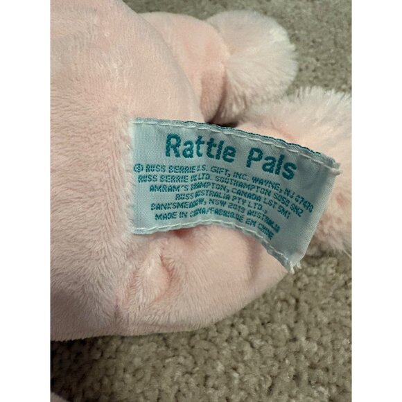 Russ Rattle Pals Soft‎ Pink Plush Teddy Bear w Rattle Inside 12" tall - Picture 8 of 9